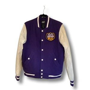 Diesel 55DSL wool Varsity Jacket purple & white